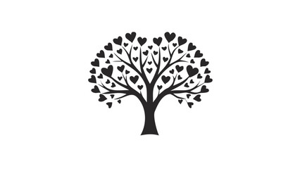 Beautiful heart-shaped tree symbolizing love and growth in a modern, minimalist design