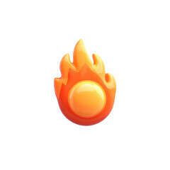 Orange fire ball icon