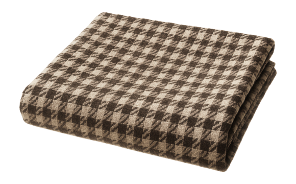 Folded houndstooth cotton fabric with checkered pattern