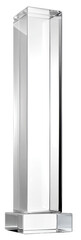 Clear, tall, hexagonal column trophy