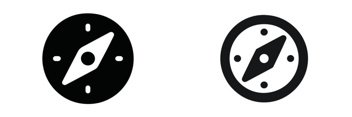 Modern compass design featuring black and white color schemes with simplified elements