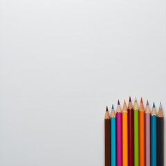 colored pencils on a white background