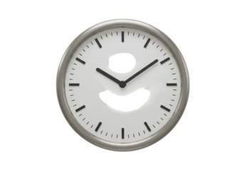 Analog clock isolated on transparent background