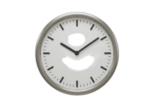 Analog clock isolated on transparent background