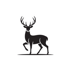 Obraz premium Silhouette of a majestic stag with impressive antlers walking
