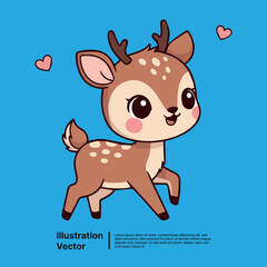 Adorable cartoon deer, a charming forest creature with a sweet smile, bringing joy and warmth to any design