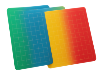 Flexible cutting mat set with color coding