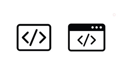 Code brackets vector icon for programming, web development, and digital coding design