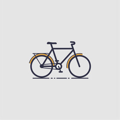 Naklejka premium A minimalist illustration of a classic bicycle with a rear rack, presented in a clean, flat design style.