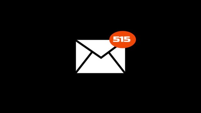 Animation footage of social media notification Mail and Message icon on transparent background."800"