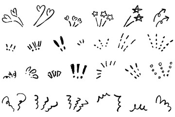 強調に使える手書き風のイラストセット