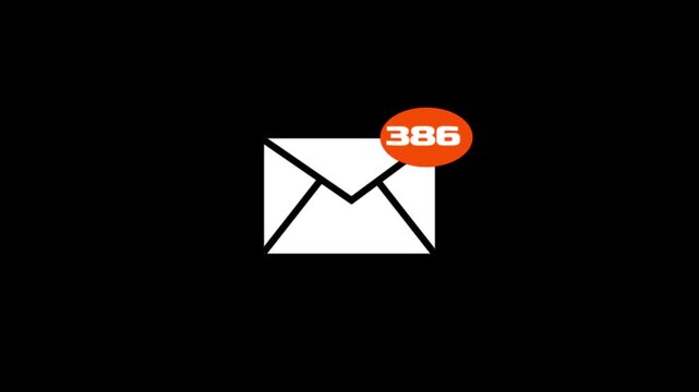 Animation footage of social media notification Mail and Message icon on transparent background."600"