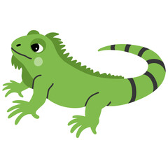 hand drawn iguana cartoon illustration 