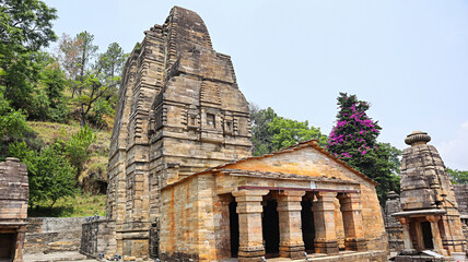 A perspective of Katarmal Sun Temple, constructed by medieval king Katarmal of the Katyuri Dynasty in the 13th Century, located in Almora, Uttarakhand, India.