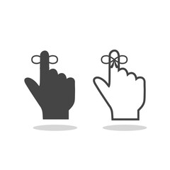 Simple Hand Reminder icon with shadow