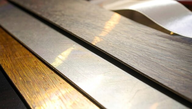 Brushed Aluminum Metal Sheets with Satin Ribbon Highlight