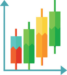 Vector of Bullish Candlestick Chart with Green Arrow