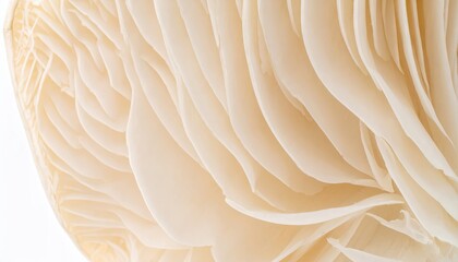 Creamy Mushroom Gills Underside Pattern Close-Up