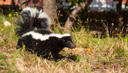 Stripey critter in grassy field