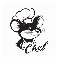 Cartoon Chef Mouse Wearing Stylish Kitchen Outfit vector  image on white background