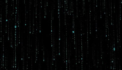 Cyan Data Rain Glyphs Matrix Background