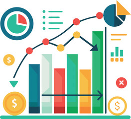 Vector of Financial Infographic Template Showing Growth