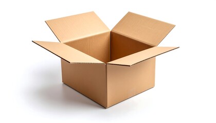 Open cardboard box on white background (1)