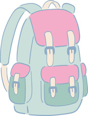 Obraz premium Colorful Backpack with Buckle Pockets Illustration Design