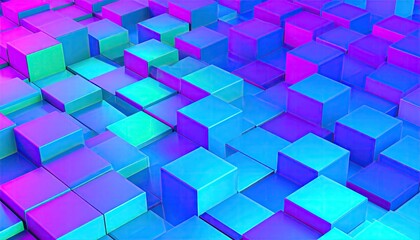 Playful Cyber Texture Cubes Isometric Gradient Field
