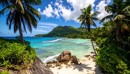 Tropical paradise beach scene