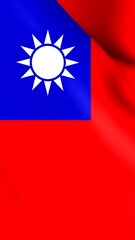 National flag of Taiwan, waving