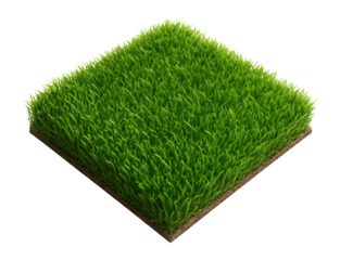 Artificial grass square with a dense texture