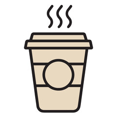 Minimal Coffee Cup Icon – Flat Vector Illustration