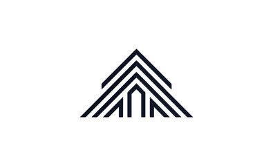 Abstract house shaped logo design symbol