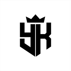 YK Vector image of a shield with a sharp geometric style and a pointed crown