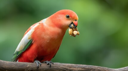 King Parrot Eating Seeds - Australian Bird Wildlife Photo