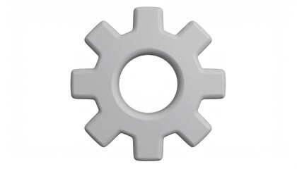Pebble Gray Six Tooth Gear 3D Icon