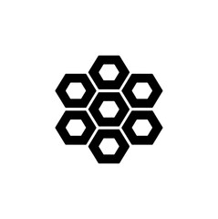 Black and white geometric hexagon design