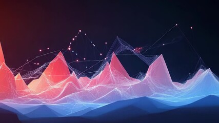 Abstract polygonal mountain range representing data flow analysis - Powered by Adobe