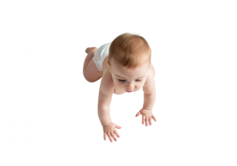 Baby crawling on a transparent background