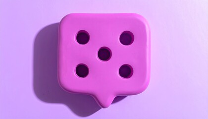 Lavender Plastic 3D Chat Bubble Icon with Dots
