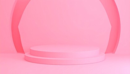 Pink minimalist podium