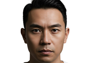 Obraz premium Man with short black hair isolated on transparent background