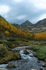 mountain river in autumn