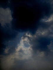 Obraz premium Dark stormy clouds on sky. 