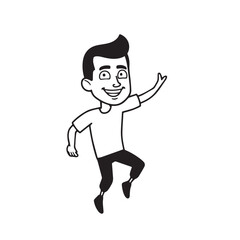 Handsome Man Black and White Illustration Vector Image Male Portrait Fashion Sketch Line Art Design