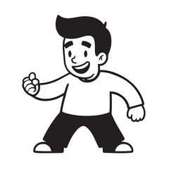 Handsome Man Black and White Illustration Vector Image Male Portrait Fashion Sketch Line Art Design