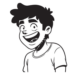 Handsome Man Black and White Illustration Vector Image Male Portrait Fashion Sketch Line Art Design