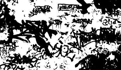 Black and white high contrast graffiti tags without background © Artem
