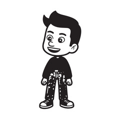 Handsome Man Black and White Illustration Vector Image Male Portrait Fashion Sketch Line Art Design